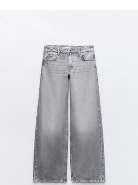 Zara Wide-Leg Jeans in Light Gray